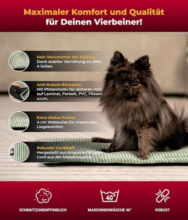 М'яка ковдра для собак XS з антиковзним покриттям – комфортний лежак для вашого улюбленця (зелений, 55x75 см)