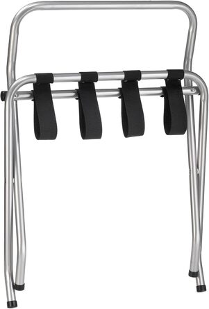 CARO-Furniture Suitcase Stand Suite with Wall Protection, Suitcase Stand, Suitcase Rack, Metal, Black, Folding (Grey)