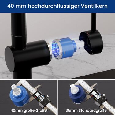 Кран кухонний CECIPA X203B чорний з висувною лійкою, 360° поворот, двома струменями, з нержавіючої сталі