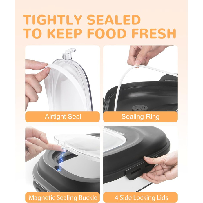 Контейнер для зберігання рису, складний, з колесами, герметичний, з мірним стаканчиком та лопаткою, для рису, кормів, борошна, темно-зелений/9-13,6 кг (чорний/9-22,7 кг)