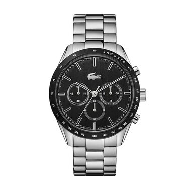 Чоловічий годинник Lacoste Boston Chronograph: шкіряний або металевий браслет, чорний циферблат