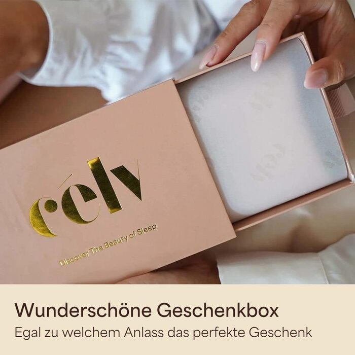 Célv Luxury Silk Pillowcase/Pillow Cover with Hidden Zipper/100% Mulberry Silk Pillow Cover / 1 Piece / 22 Momme/Gift Packaging REUSABLE (80 x 80 cm, Rose Gold) 16 x 11 cm, 1 Piece Rose Gold