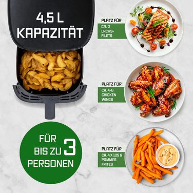 Фритюрниця повітряна Gourmetmaxx AirGenius 9 л з 2 відсіками | 8 програм | Сенсорний дисплей | Для 8 осіб