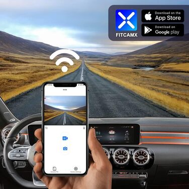 Відеореєстратор Fitcamx 4K для Mercedes-Benz A-Class (W176, W177) та CLA (C117, C118) 2012-2023, подвійний (перед/зад), WiFi, G-сенсор, карта 128GB