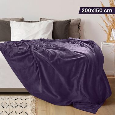 Плед Utopia Bedding: теплий та м'який флісовий плед 200x150 см (Lila)