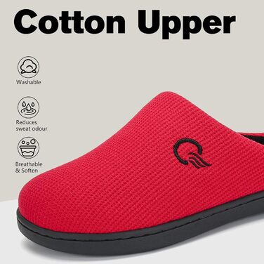 Домашні тапочки Mishansha для чоловіків та жінок, з піною з пам'яті, антиковзаючі, червоні, 36/37 EU