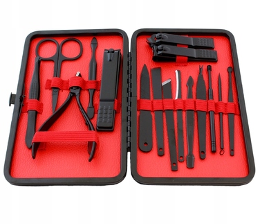 Набір інструментів для манікюру та педикюру (16 предметів), кусачки та обрізачі для нігтів