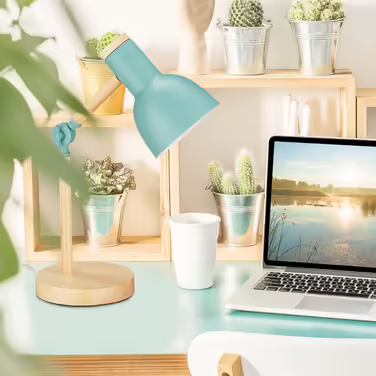 Relaxdays Adjustable Wooden Desk Lamp