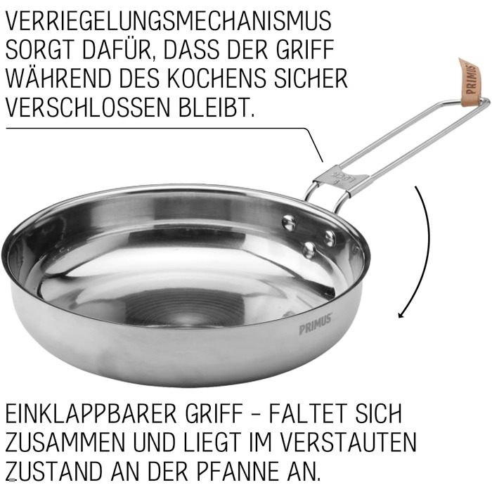 Набір посуду Primus Outdoor Campfire Cookset - нержавіюча сталь, 1.8 л, 21 см, для кемпінгу та приготування їжі на вогні та газових плитах