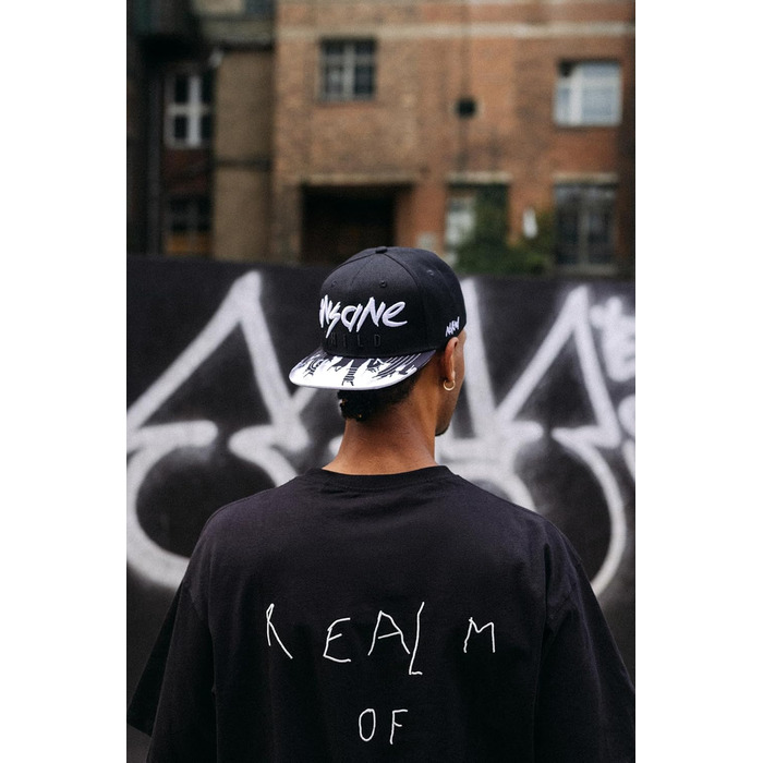 Кепка Snapback Nebelkind Insane Child чорно-біла, універсальний розмір, регульована, унісекс, якісна бейсболка в стилі streetwear