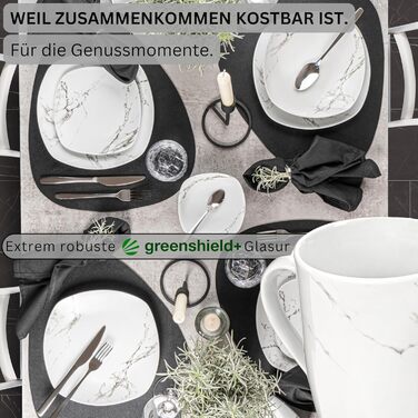 Singer | Bilgola Marble 6-Piece Coffee Cup Set, Porcelain Coffee Cups for 6 People, Dishwasher-Safe Coffee Cups & Mugs Set for Coffee & Tea, 350 ml | PREMIUM COLLECTION