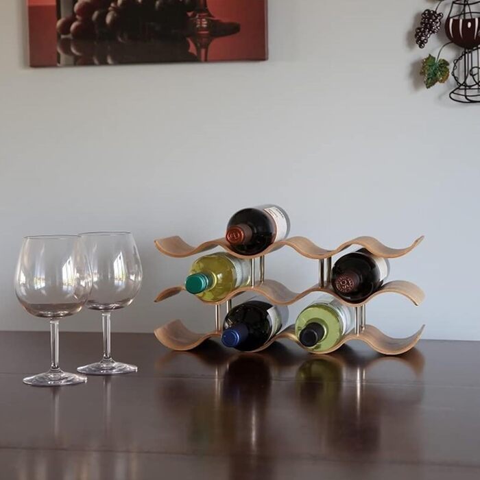 Dreiklang – be smart Wine Rack Bottle Rack made of Wood for 12 Bottles, Stable, Freestanding, Modern, Decorative, Space-Saving Small & Narrow, 3 Tiers (41.5 x 22.5 x 15.5 cm)