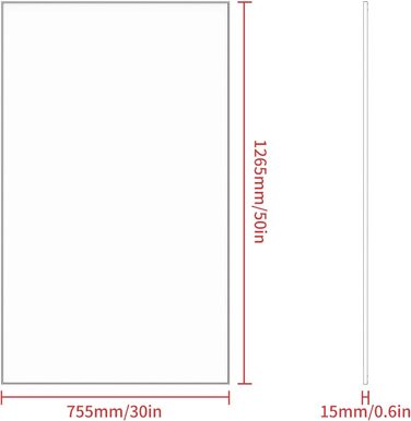 Круглий дзеркало Anyhi без рами, 40.6 см, з фаскою, для ванної кімнати, вітальні, спальні, передпокою, чорний (75.5 x 126.5 см)