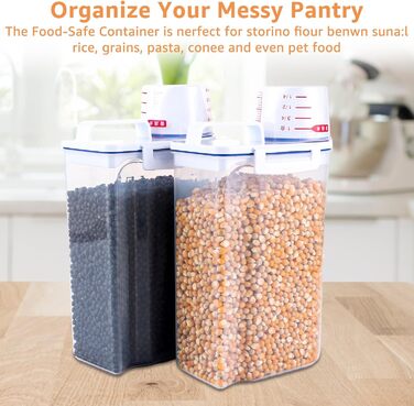 Контейнери для зберігання їжі ZOFUN (4 шт.) - герметичні, для сухого корму, крупи, цукру, кави, тощо
