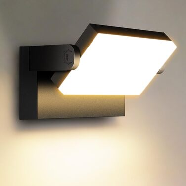LED-водостійкий настінний світильник Kingwen 40W, 3000K, поворотний на 360°, IP65, чорний. Підходить для гаража, тераси, внутрішнього та зовнішнього використання.