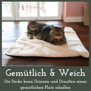 Самогріюча ковдра для собак Fellou 90 x 64 см - тепла підстилка для тварин, миється, без сторонніх звуків, бежевого кольору