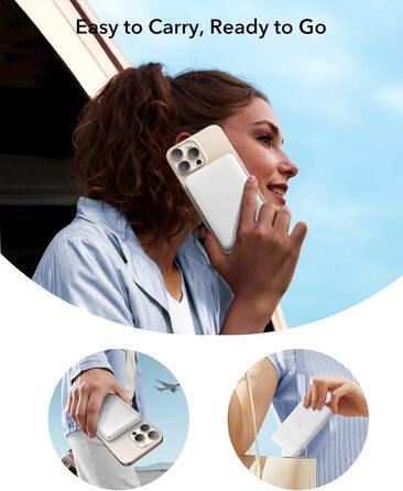 Power Bank ESR MagSafe 10000mAh, QI2, Бездротова Магнітна, 15W, USB-C, для iPhone/Pixel, Білий