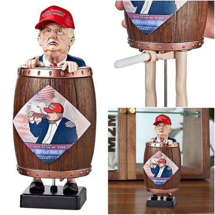 GETBSTOOP Trump Merchandise - Cigarette Dispenser with MAGA Hat, 2024 Donald Trump Santa Cigarette Tip Cases, Funny Trump Gifts, Collectibles, Prank Toys, and Novelty Gag Gift