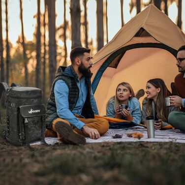 Рюкзак-холодильник Upeelife 30L з підкладкою для пікніка, чорний камуфляж, для кемпінгу та пікніків