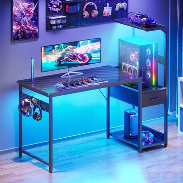 Ігровий стіл з LED-підсвіткою, ергономічний та комфортний, 120x48x114,5 см