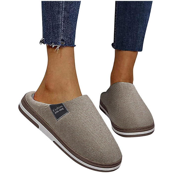 Тапочки жіночі зимові з плюшу, чоловічі теплі фетрові тапочки, зручні фетрові сліпони унісекс (A04 Кофе, 42 EU)