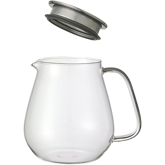 Kinto Unitea One Touch Teapot from Stainless Steel, 720 ml, Heat-Resistant Glass Teapot with Stainless Steel Infuser in Lid (Japan Import)