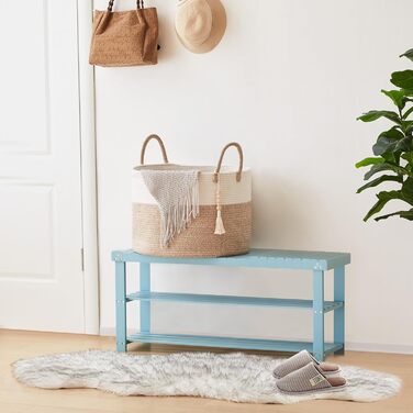 YOUDENOVA Woven Laundry Basket Large 65L Basket Storage Basket Blanket Toy Basket for Living Room Children's Room Storage Basket Laundry Collector 50x33 Brown
