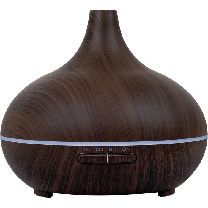 Ароматичний дифузор 300 мл - ультразвуковий зволожувач повітря з LED-підсвіткою 14 кольорів та таймером, для ароматерапії, з ефірними оліями (темно-кольоровий)