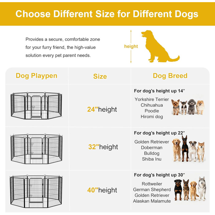 Клітка для собак на вулицю, загін для тварин, вольєр для цуценят, 61x6 панелей, чорний