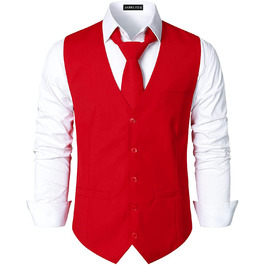 Чоловічий жилет Parklees Slim Fit: класичний, для костюма, смокінга, повсякденний, червоний колір