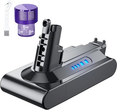 Замінний акумулятор 6000mAh V10 для пилососів Dyson V10 Animal/Absolute/Motörhead/Tier/Fluffy (з фільтром та щіткою)