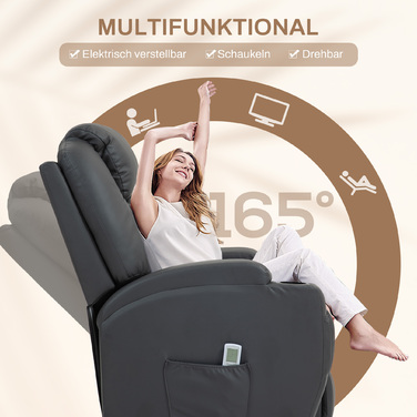 HOMCOM Recliner with Massage Function, Electric TV Recliner with Lie-Flat Function, Massage Chair with Remote Control, Cup Holder | Aosom
