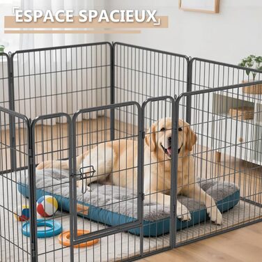 Металевий вольєр для цуценят та собак, 12-секційний загін, висота 60 см, для собак та цуценят