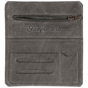 Simaru Personalized Leather Tobacco Pouch with Engraving for 30g Tobacco Bag, Genuine Leather Rolling Pouch incl. Filter Compartment and Sheets Holder (Dark Grey) (Dark Grey)