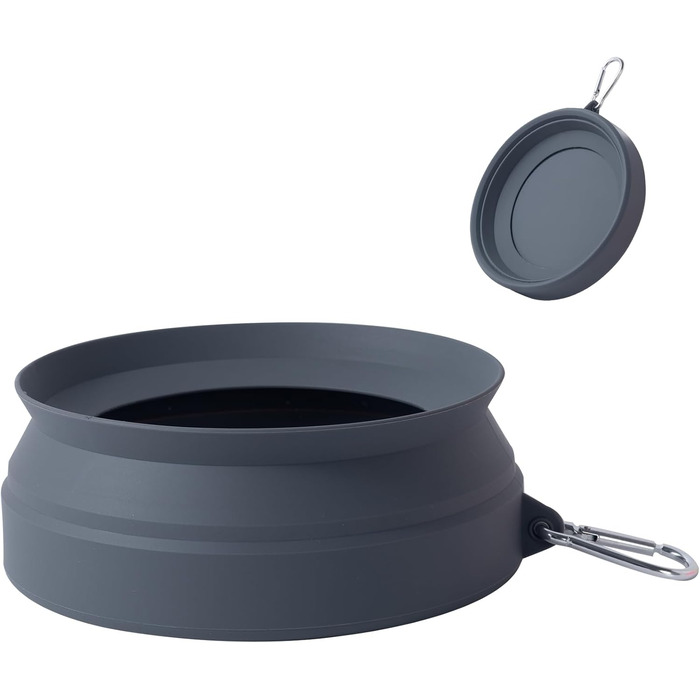 Складаний годівниця для собак SLSON, витокозахисний, портативний, для подорожей на авто, персиково-рожевий (холодний темно-сірий)