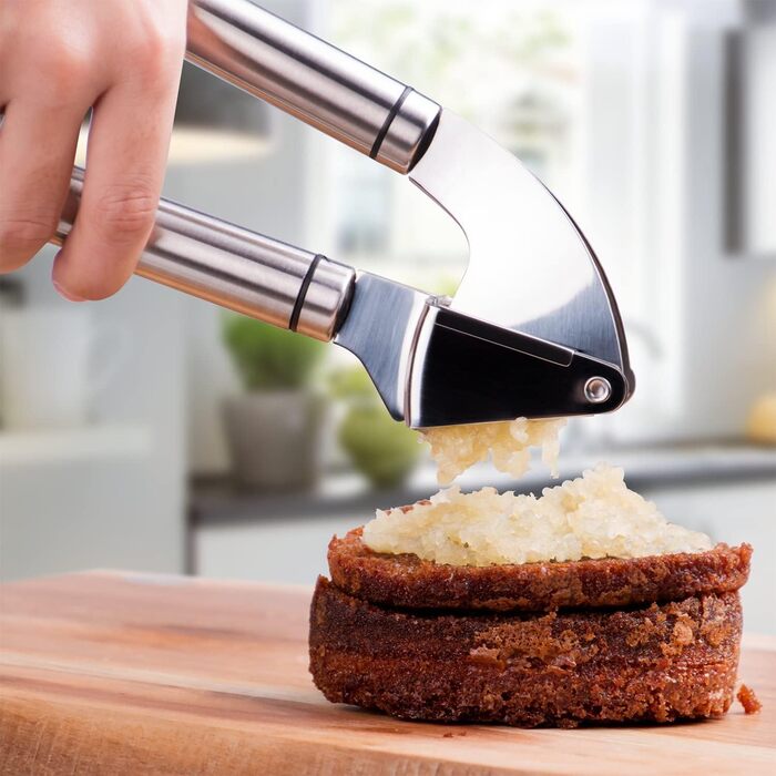 Набір для часнику Deiss PRO: прес-часникодавна та силіконова очищувачка з нержавіючої сталі, придатна для посудомийної машини