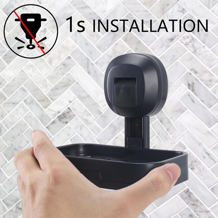 Тримач для мила настінний з піддоном, сірий (1 шт.)