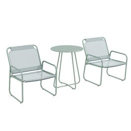Набір вуличних меблів Outsunny 3tlg Bistro Set для балкона з 1 столом та 2 стільцями, садовий комплект з сітки зеленого кольору для саду та тераси