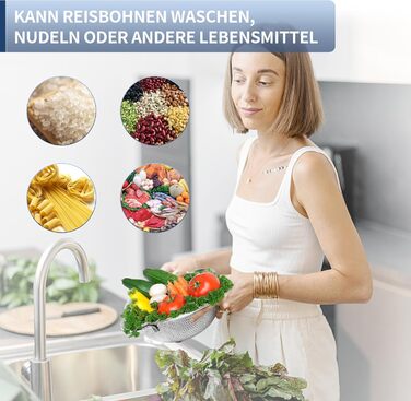 Ситечко для кухні YC Kitchen з нержавіючої сталі, 28,5 см - сито для макаронів, овочів та фруктів, придатне для миття в посудомийній машині