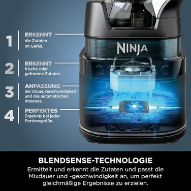 Ninja 2-in-1 Detect Power Mixer Pro with Single Serve - 1200W Power Blender with Pitcher & 2 Single Serve Cups - Smoothie, Vegetable & Frozen Drink Mixer - TB301EU