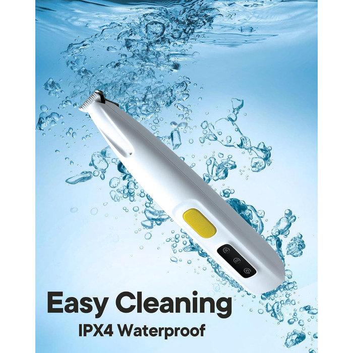 Триммер для собак та котів Pfotentrimmer з LED-підсвічуванням – 18 мм, тихий (35 dB), водонепроникний, акумуляторний – для лап, вух, обличчя та хвоста (білий)