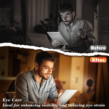 LED кільцева лампа для смартфона та ноутбука, світло для селфі з 3 колірними температурами та 5 рівнями яскравості, USB світло для відеоконференцій, Zoom, YouTube, TikTok, макіяжу, фотографії