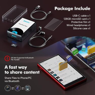 MP3 плеєр 163GB з Bluetooth, Spotify, WiFi, 4.5