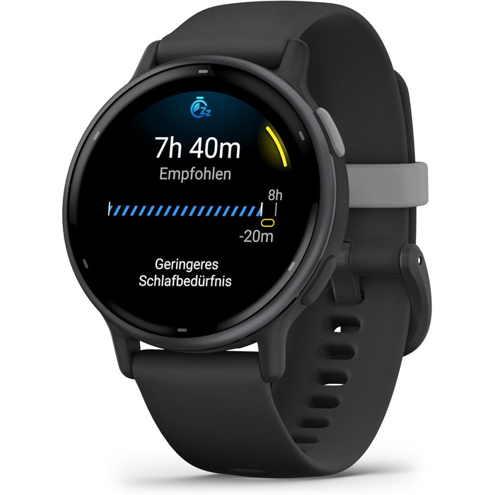Розумний годинник Garmin Vivoactive 5 42mm - GPS, AMOLED, 11 днів, фітнес, здоров'я, 30+ спортивні режими, музика, Garmin Pay, чорний/сірий