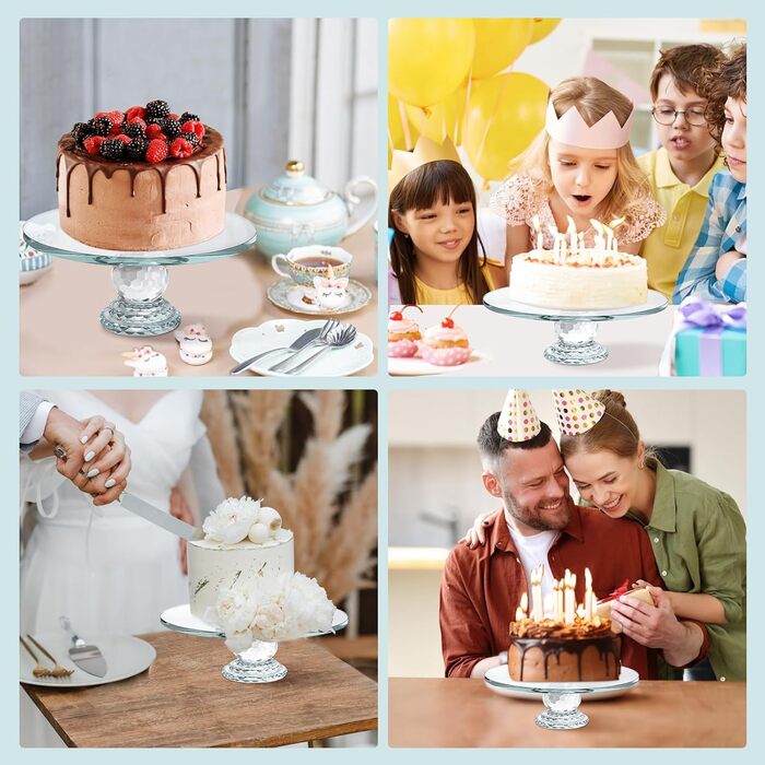 Тортниця скляна з ніжкою, діаметр 27 см, прозора - Uten