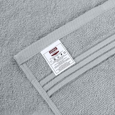 Набір м'яких махрових рушників для обличчя та тіла Utopia Towels, 30x30 см, 100% бавовна, сірий (12 шт)