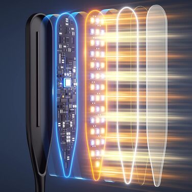 LED лампа для столу з кріпленням, регульоване затемнення, архітектурна лампа, лампа для офісу з регульованим кріпленням, пульт дистанційного керування, 4 колірні температури, чорний