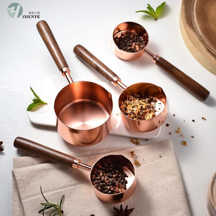 Wooden Handle Measuring Spoon Set, Baking Tools for Cooking (Color 1)