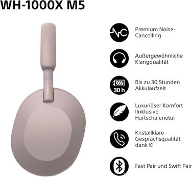 Навушники Sony WH-1000XM5 Black з кейсом: бездротові, з шумозаглушенням, Bluetooth, Hi-Res Audio, до 30 год роботи