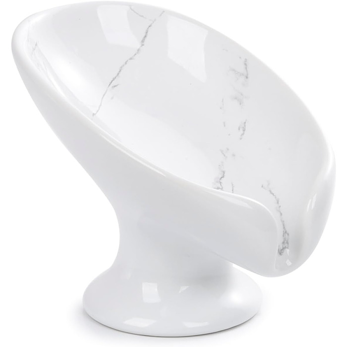 Підставка для мила з автоматичним зливом, без присосок, ANTIS'S HOME, кераміка, мармур, порцеляна, блакитна